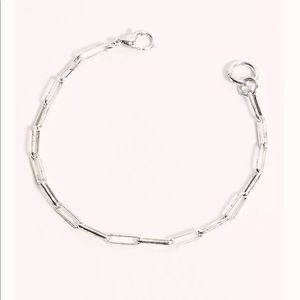 NWT Free People Silver Paperclip Link Bracelet
